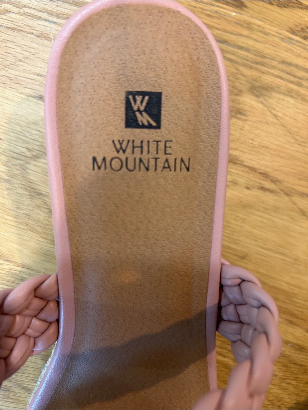 White Mountain Blush Braided Double-Strap Slide Sandals